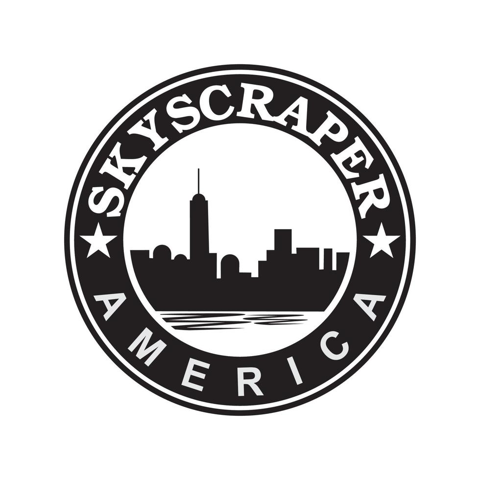 wolkenkrabber van amerika vector, architectuur logo vector