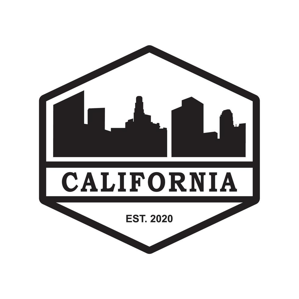 Californië skyline silhouet vector logo