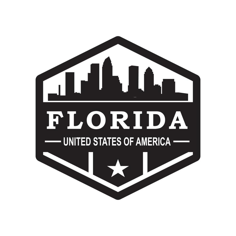 florida skyline silhouet vector logo