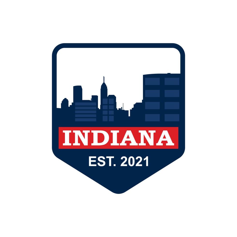 Indiana skyline vector, Indiana wolkenkrabber logo vector
