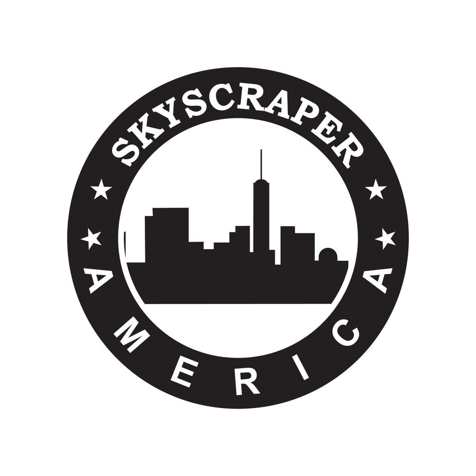 wolkenkrabber van amerika vector, architectuur logo vector