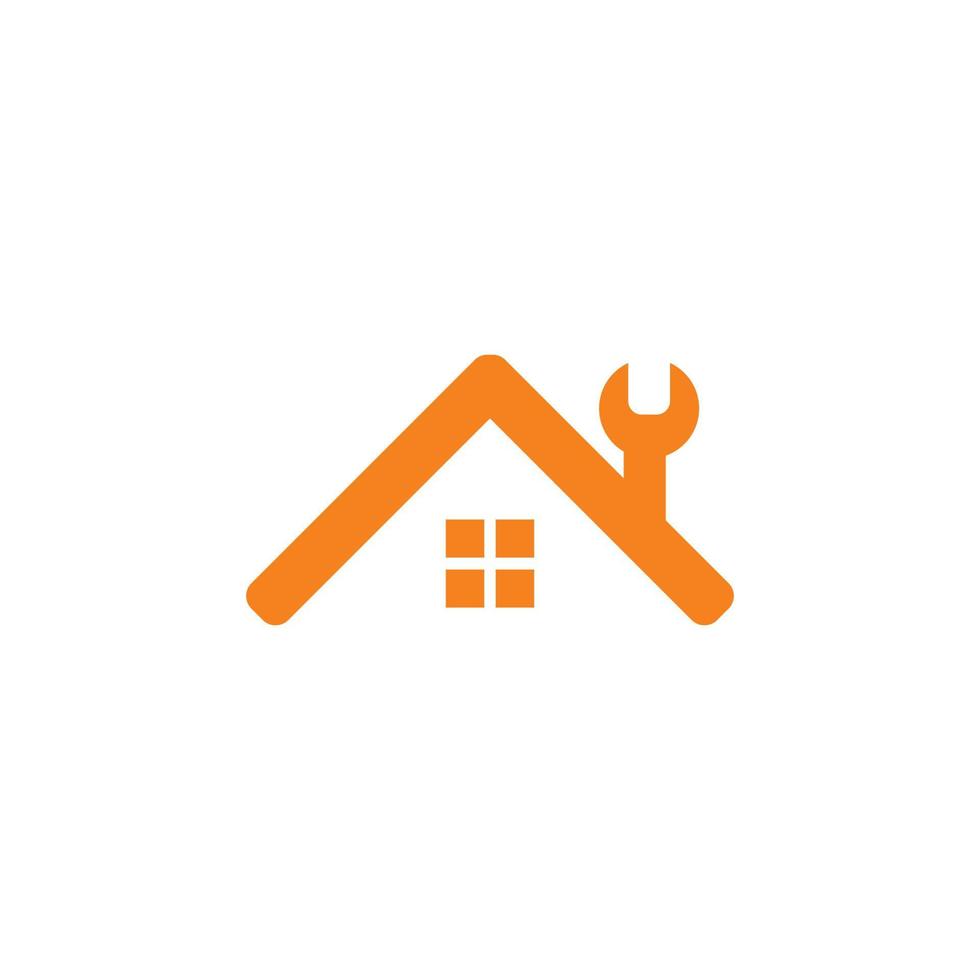 reparatie huis logo, onroerend goed logo vector
