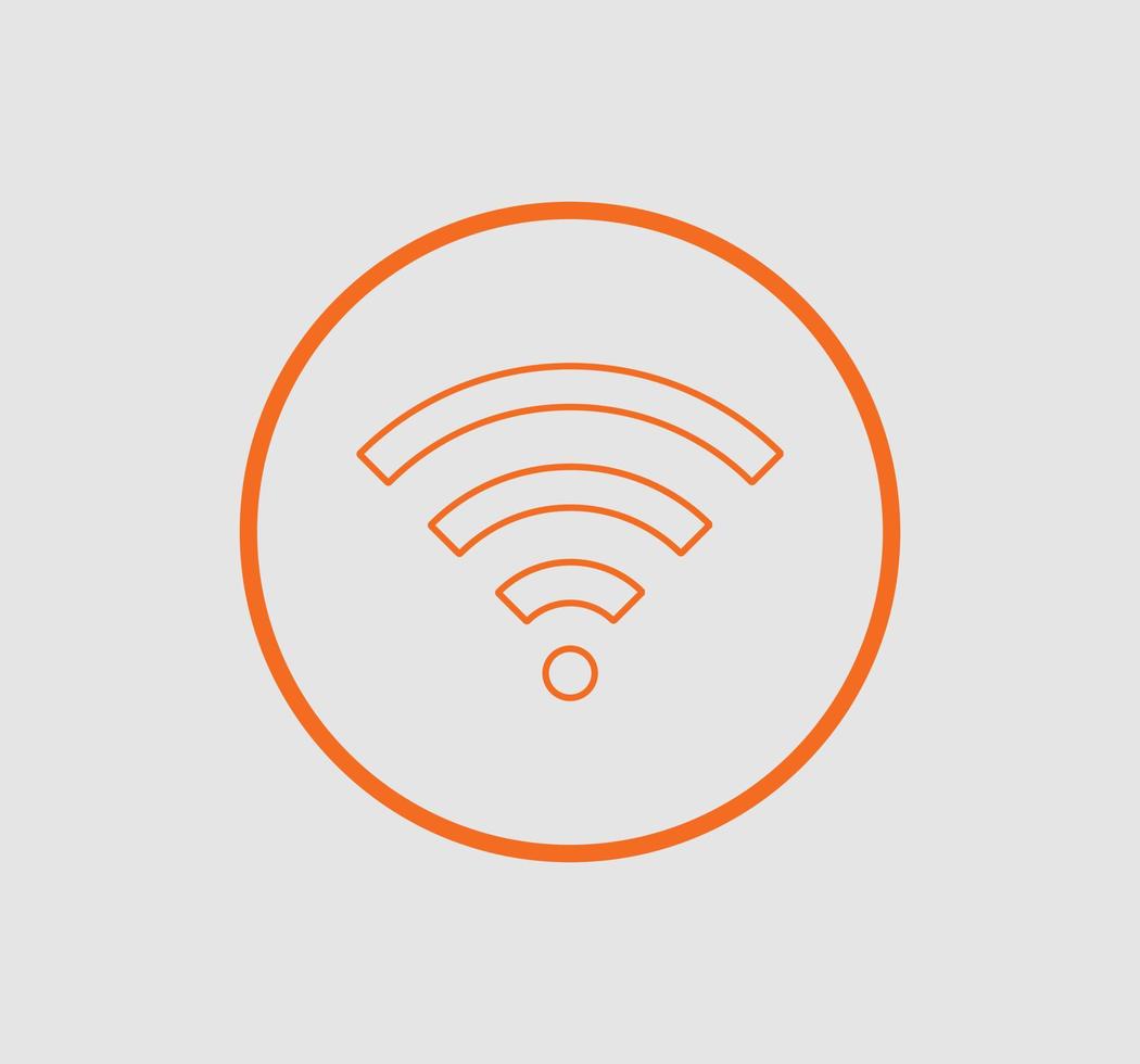 draadloos of wifi netwerk teken symbool pictogram oranje kleur vector