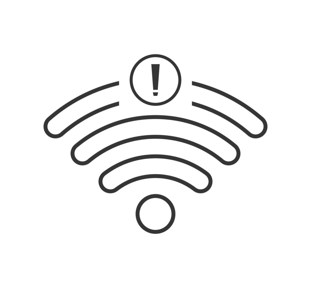 geen wifi-verbindingspictogram, geen wifi-draadloos pictogram vector