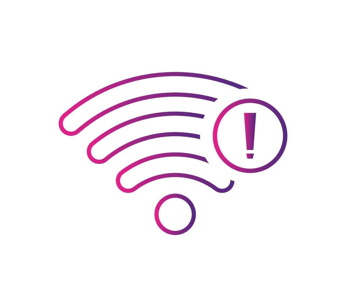 geen wifi draadloos pictogram vector verloopkleur