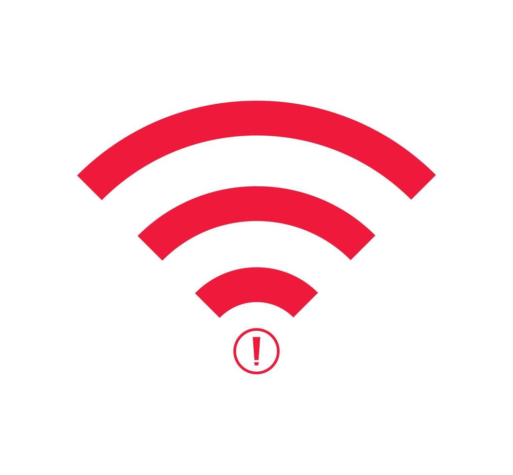 geen draadloos netwerk teken symbool pictogram rode kleur. geen wifi-pictogram vector