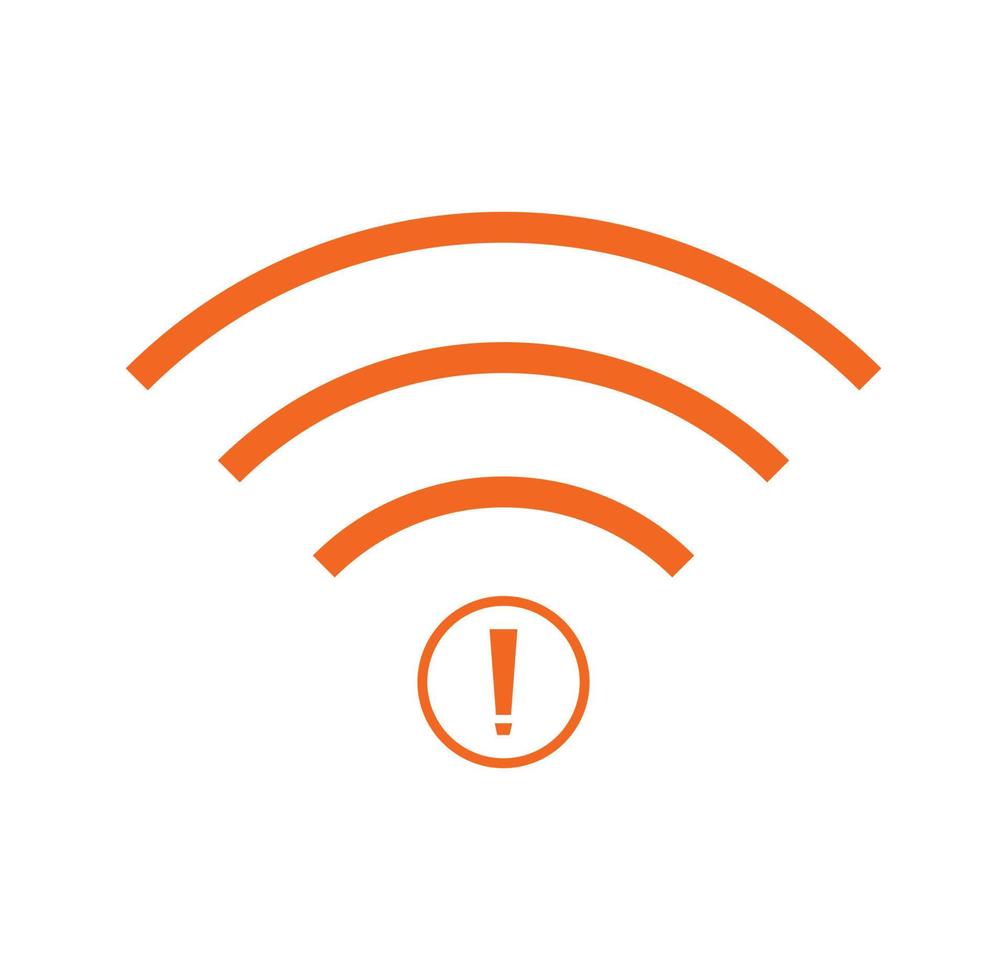 geen wifi draadloos pictogram vector oranje kleur. geen wifi-verbindingspictogram