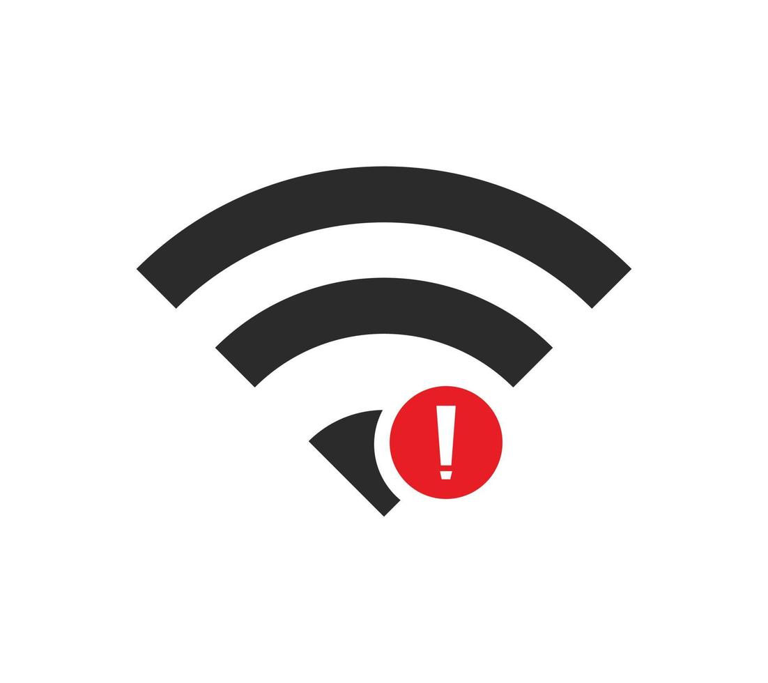 geen draadloze verbindingen, geen wifi pictogram teken vector zwarte kleur