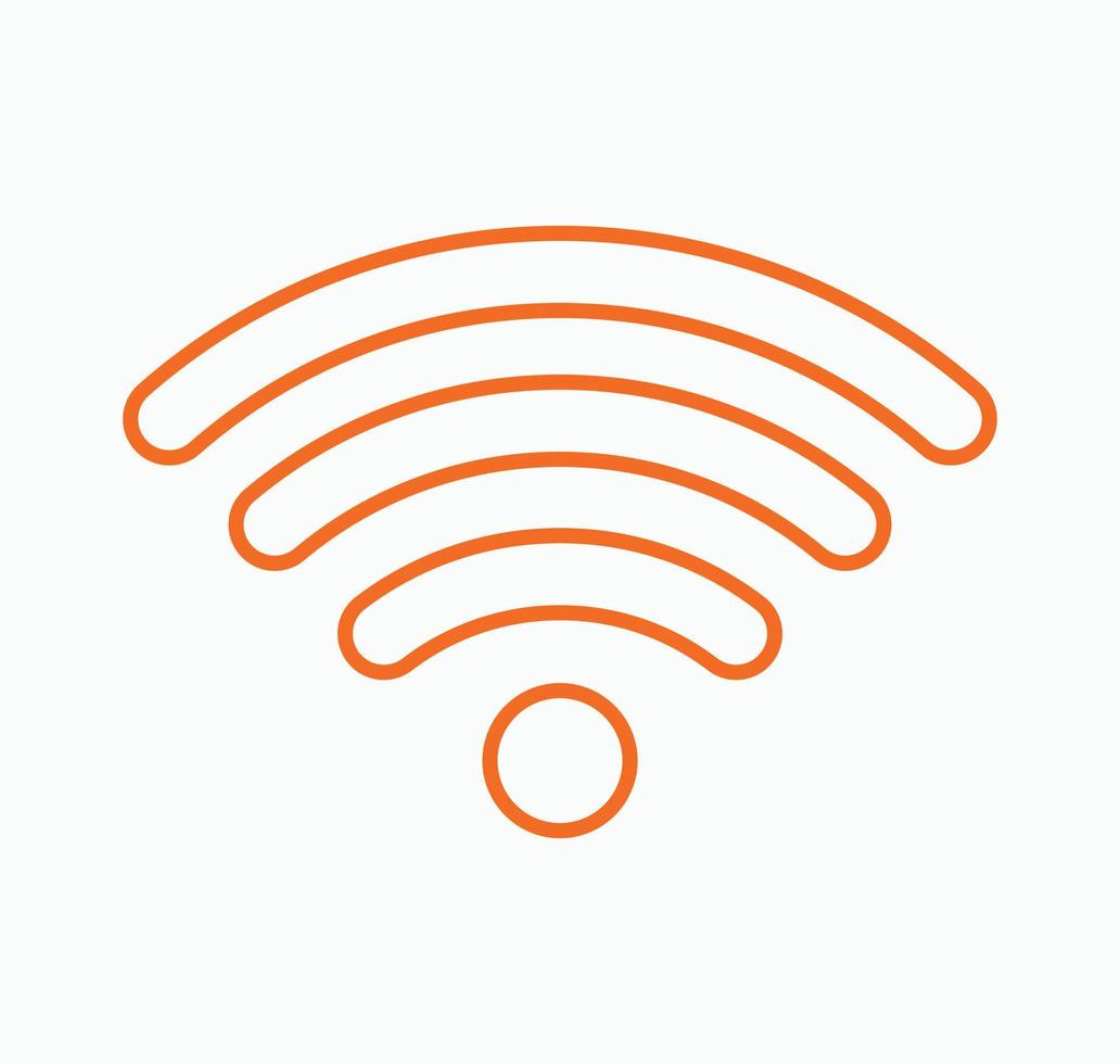 draadloos of wifi netwerk teken symbool pictogram oranje kleur vector