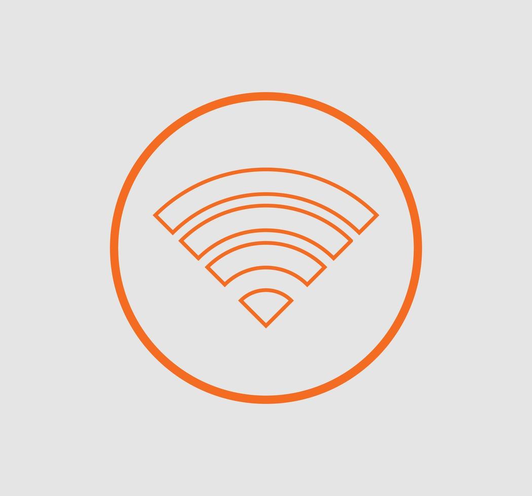 draadloos of wifi netwerk teken symbool pictogram oranje kleur vector