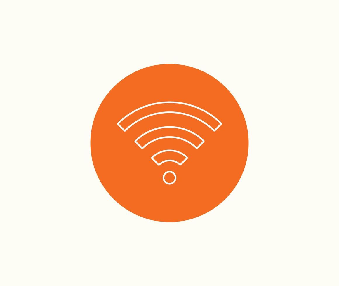 draadloos of wifi netwerk teken symbool pictogram oranje kleur vector