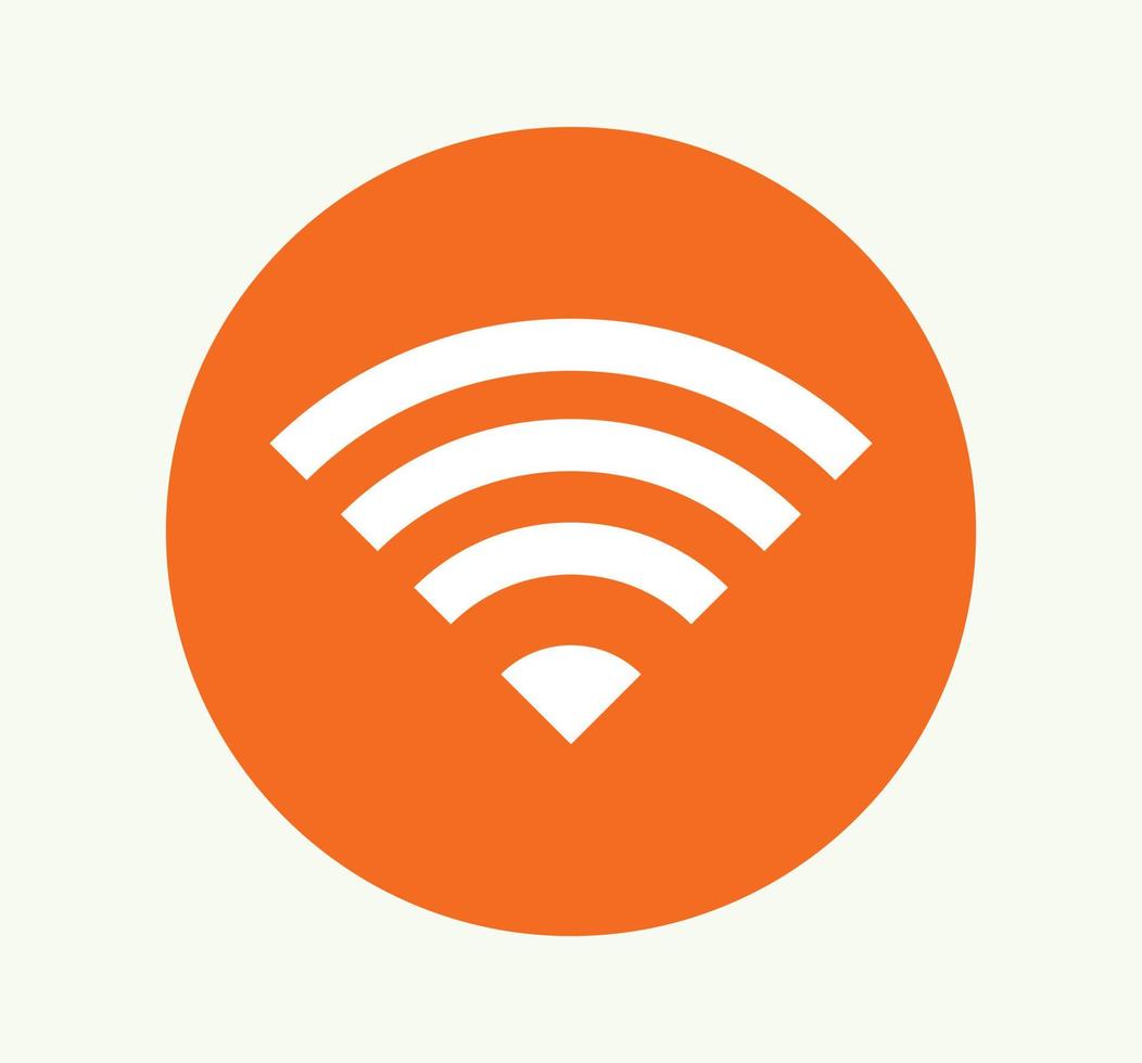 draadloos of wifi netwerk teken symbool pictogram oranje kleur vector