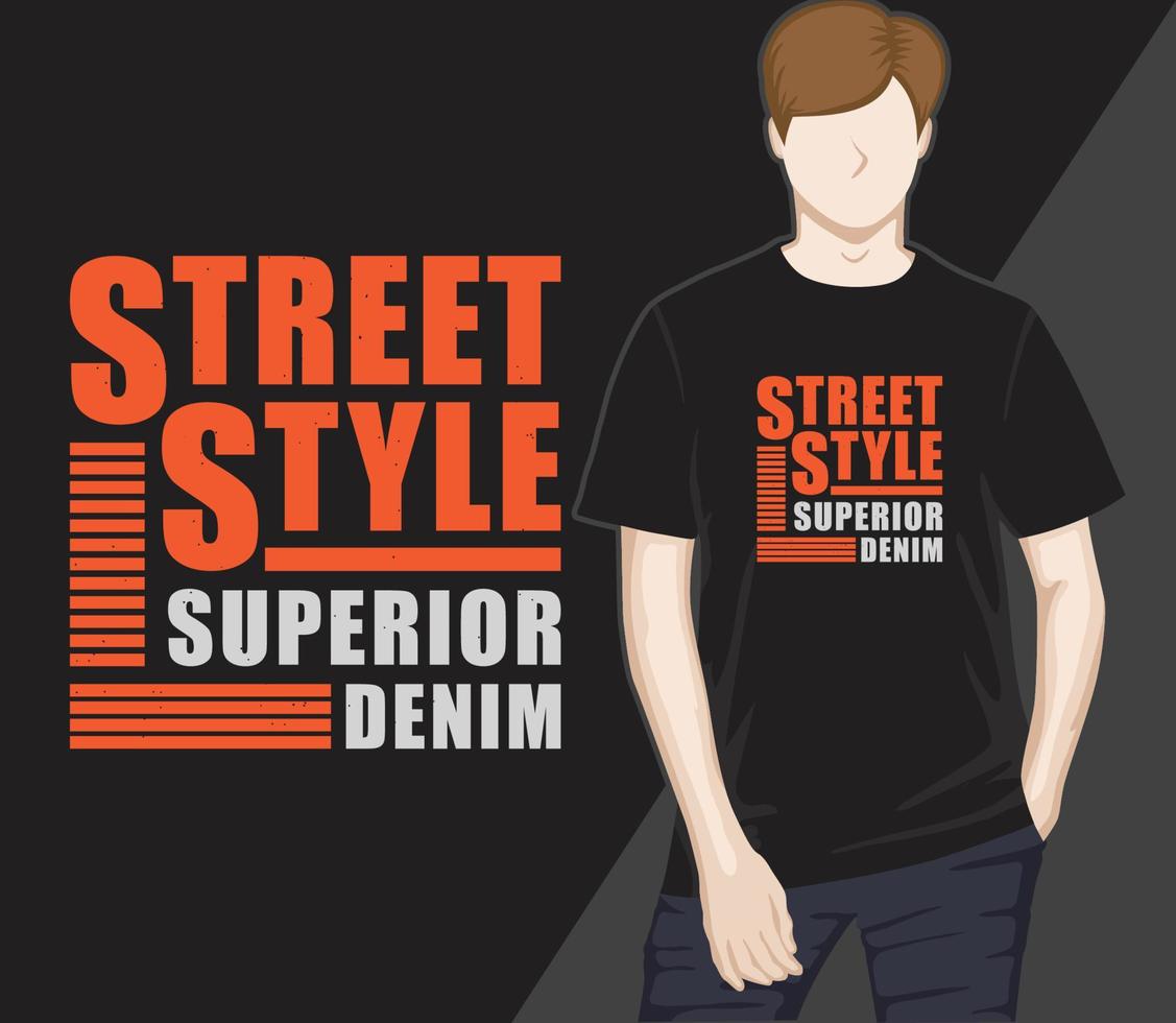 streetstyle superieur denim typografie t-shirtontwerp vector