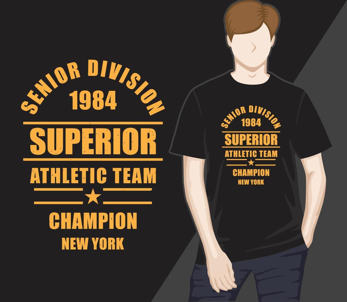 superieur atletisch team typografie t-shirtontwerp vector