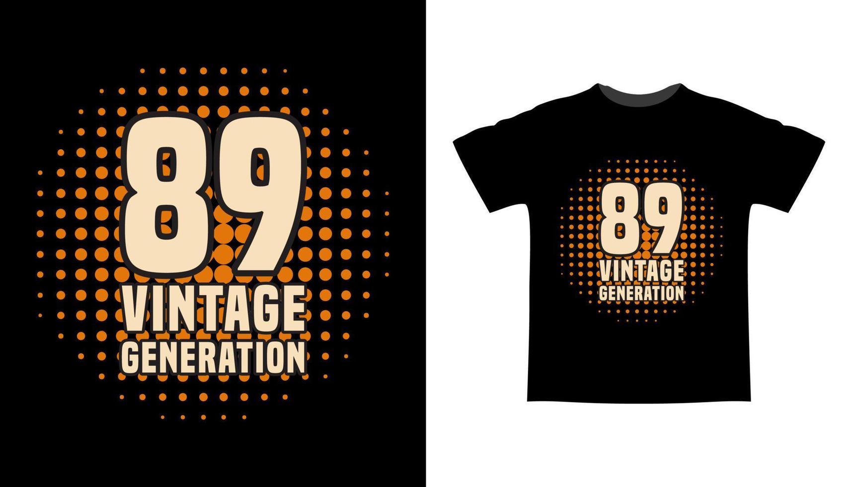 negenentachtig vintage generatie typografie t-shirtontwerp vector