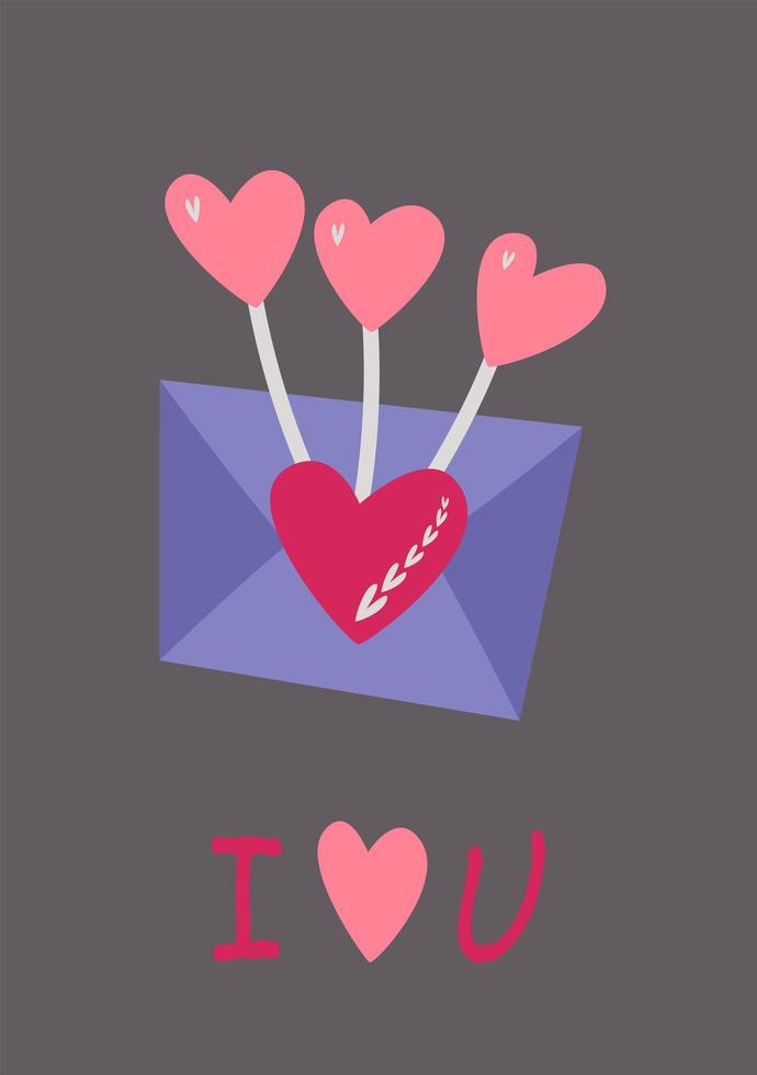 een envelop met hartjes en een liefdesverklaring. vector