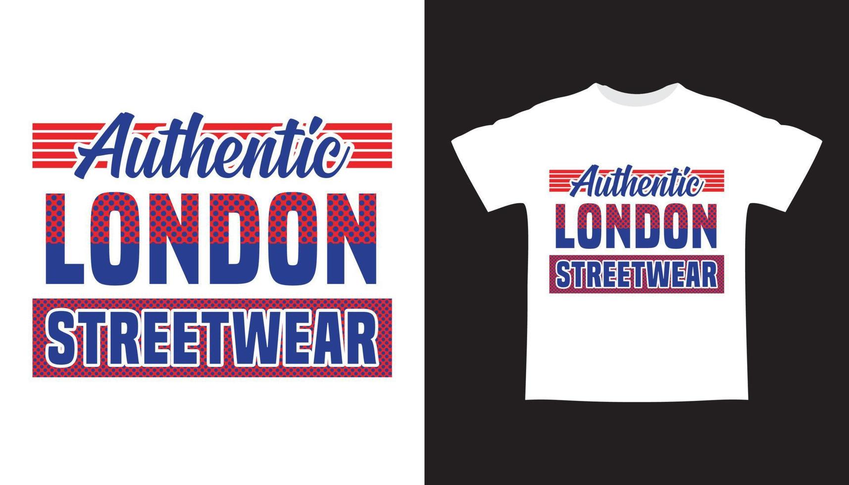 authentiek Londen streetwear modern typografie t-shirtontwerp vector