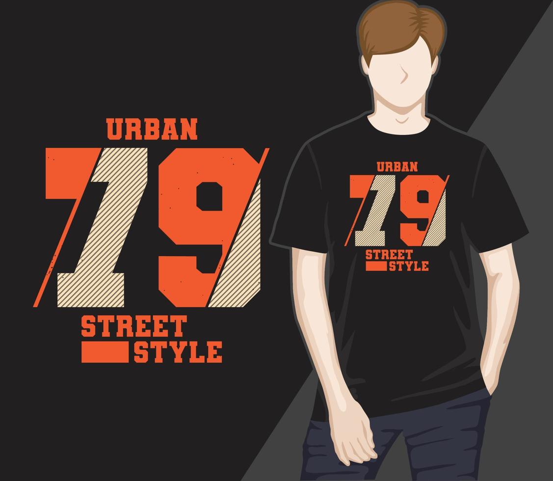 urban negenenzeventig streetstyle typografie t-shirtontwerp vector
