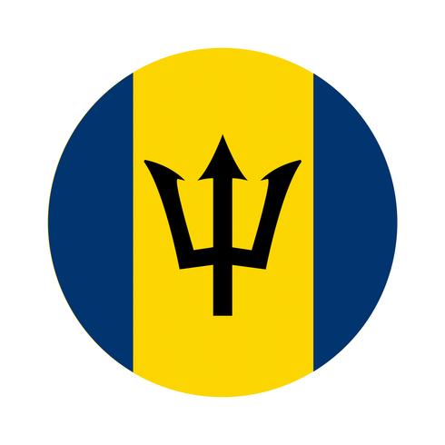 Ronde vlag van Barbados. vector
