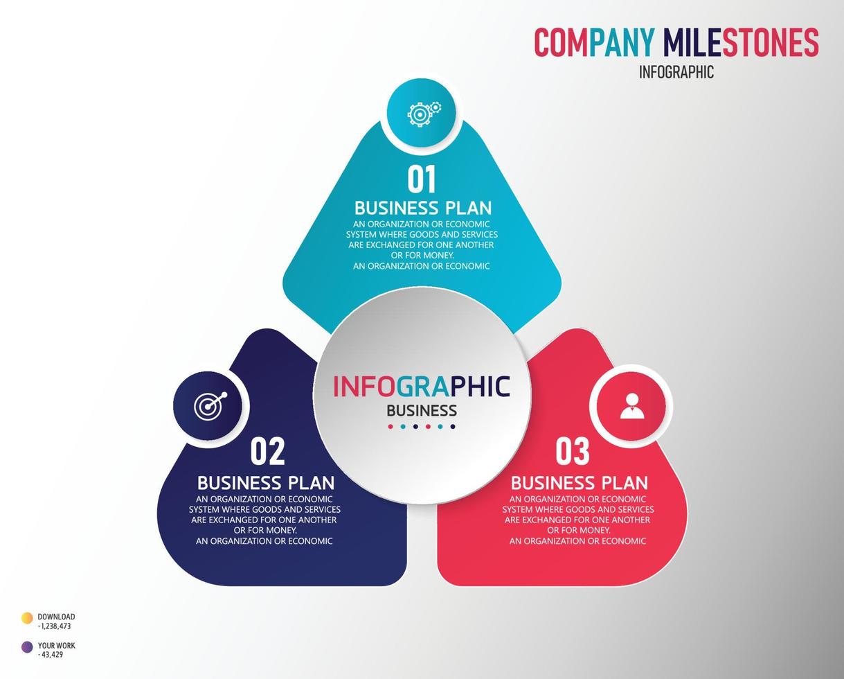 tijdlijn infographic sjabloon presentatie bedrijfsidee met pictogrammen, opties of stappen. infographics voor zakelijke ideeën kunnen worden gebruikt voor gegevensafbeeldingen, stroomdiagrammen, websites, banners. vector