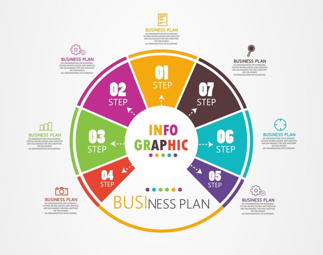 tijdlijn infographic sjabloon presentatie bedrijfsidee met pictogrammen, opties of stappen. infographics voor zakelijke ideeën kunnen worden gebruikt voor gegevensafbeeldingen, stroomdiagrammen, websites, banners. vector