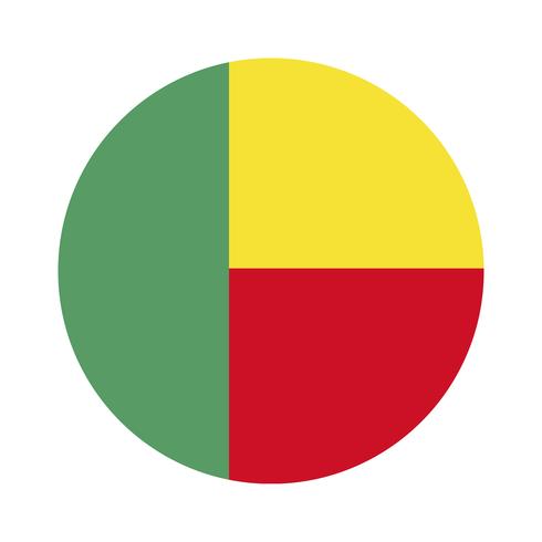 Ronde vlag van Benin. vector