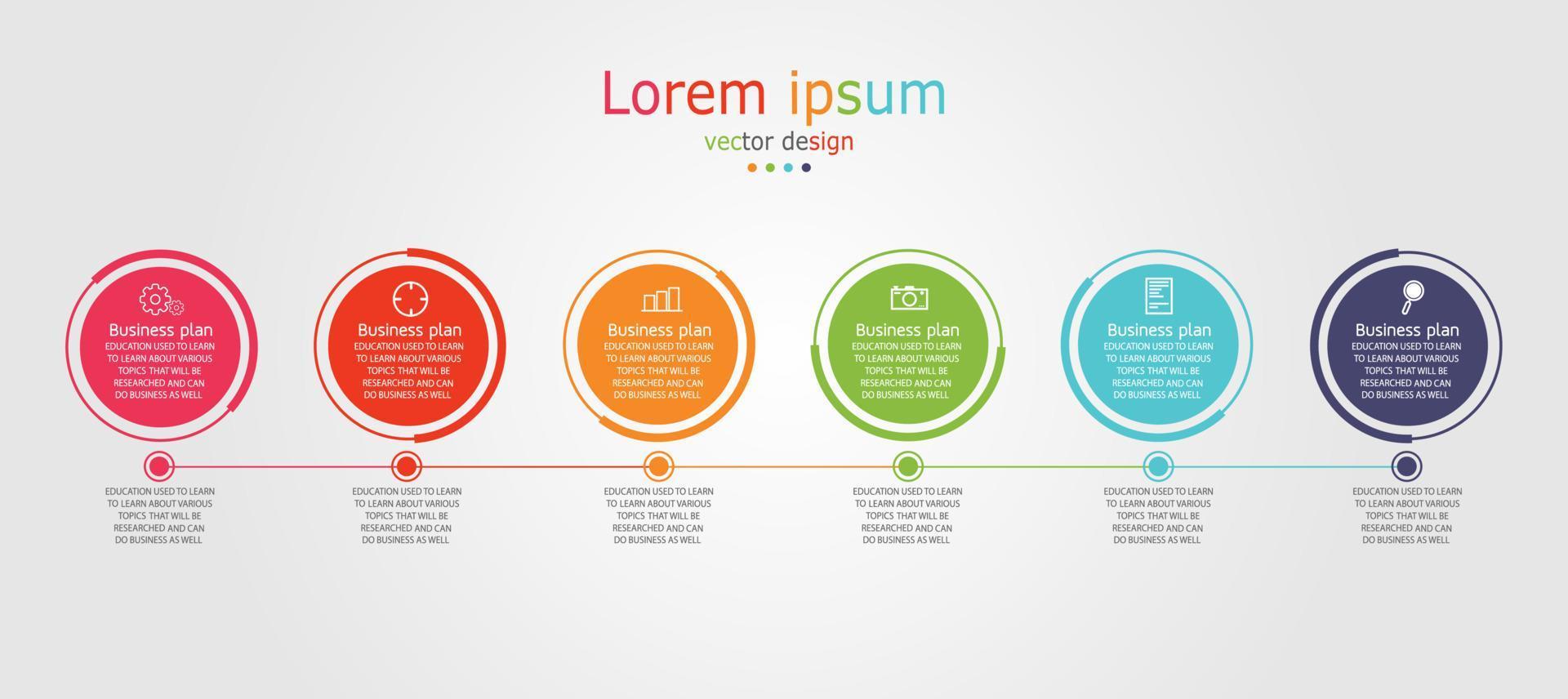 tijdlijn infographic sjabloon presentatie bedrijfsidee met pictogrammen, opties of stappen. infographics voor zakelijke ideeën kunnen worden gebruikt voor gegevensafbeeldingen, stroomdiagrammen, websites, banners. vector