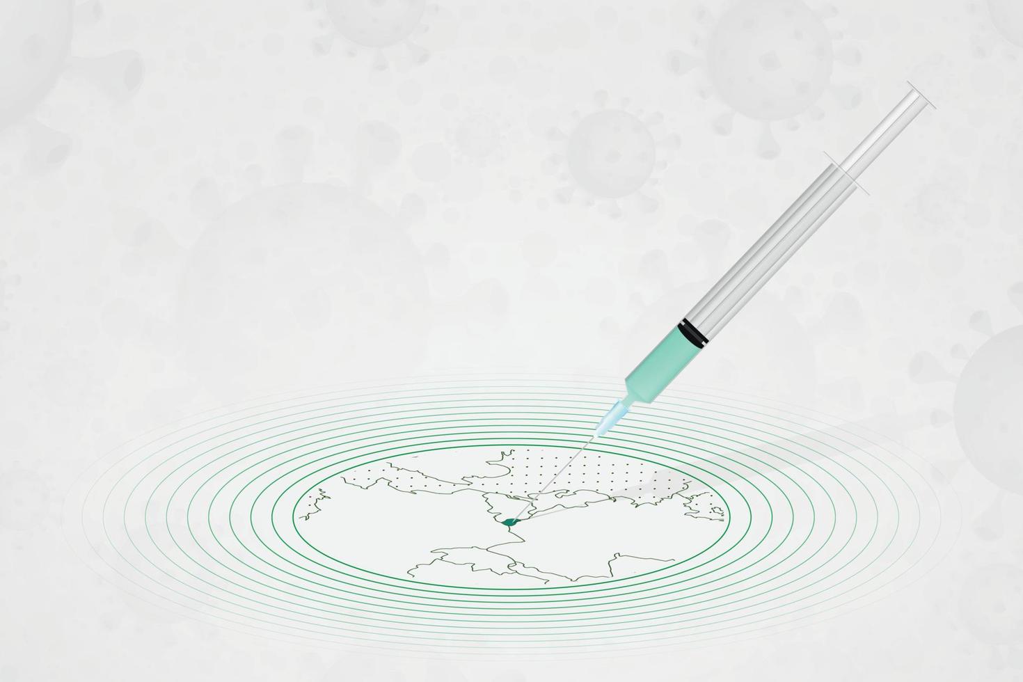 luxemburg vaccinatieconcept, vaccininjectie in kaart van luxemburg. vaccin en vaccinatie tegen coronavirus, covid-19. vector