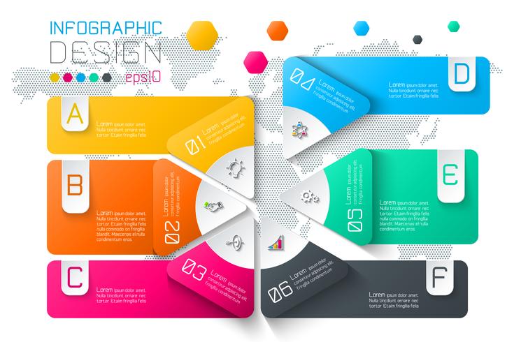 Zakelijke labels infographic op twee lagen cirkels balk. vector