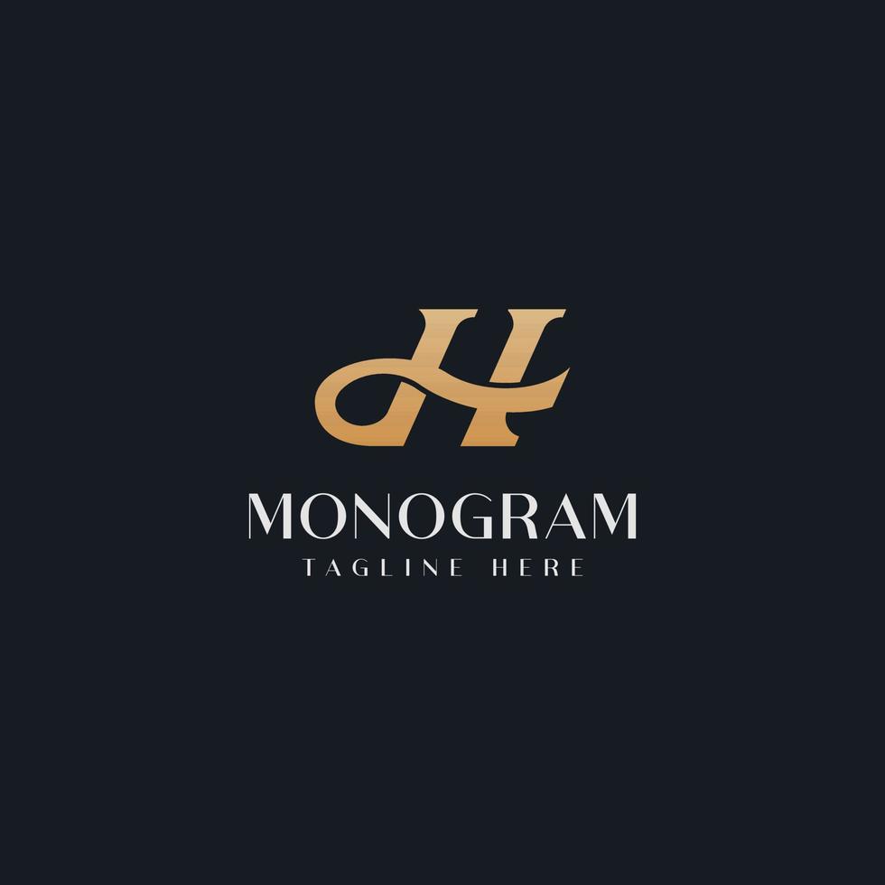 eerste h monogram logo sjabloon. eerste gebaseerde letterpictogram logo vector