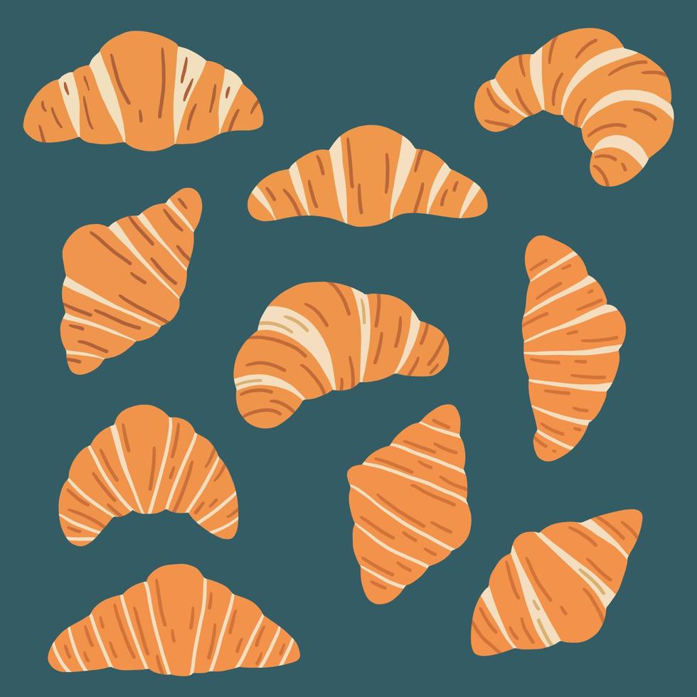 doodle uit de vrije hand schets tekening van croissant brood. vector