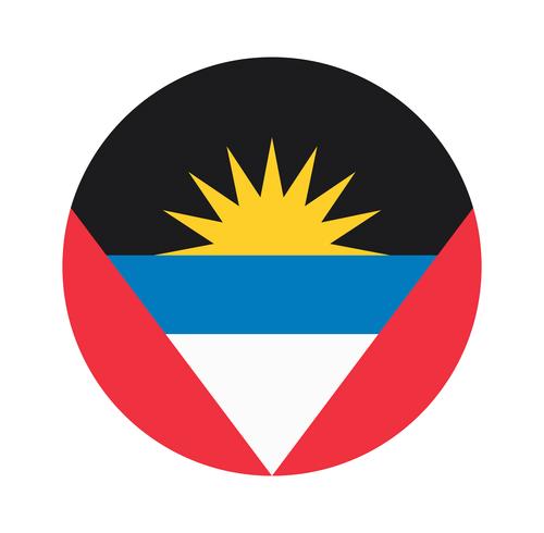 Ronde vlag van Antigua en Barbuda. vector