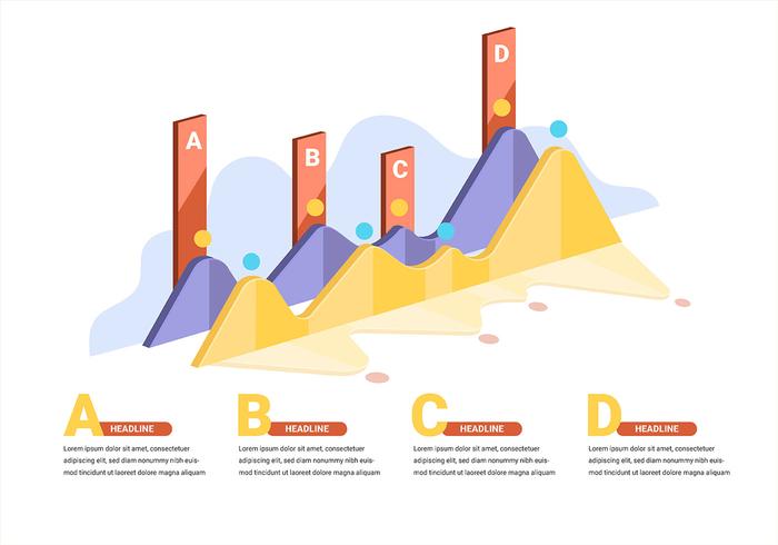 3D Infographic-elementen op witte achtergrond vector