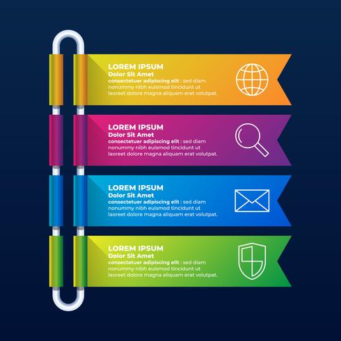 Werkstroom lay-out Diagram Infographics ontwerp Vector