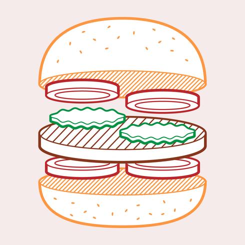 Burger Toast Zomer Voedsel Illustratie vector