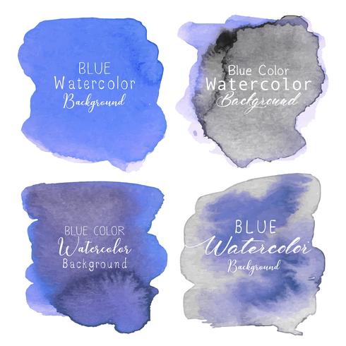 Blauwe abstracte waterverfachtergrond. Aquarel element voor kaart. Vector illustratie.