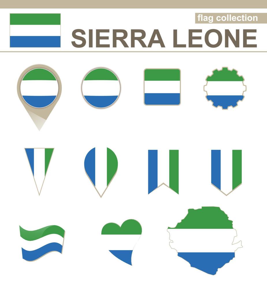 Sierra Leone vlag collectie vector