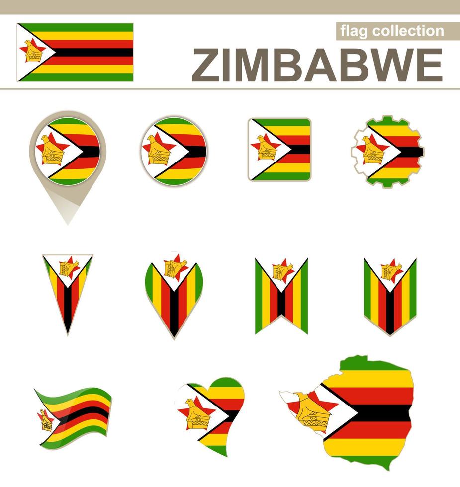 zimbabwaanse vlag collectie vector