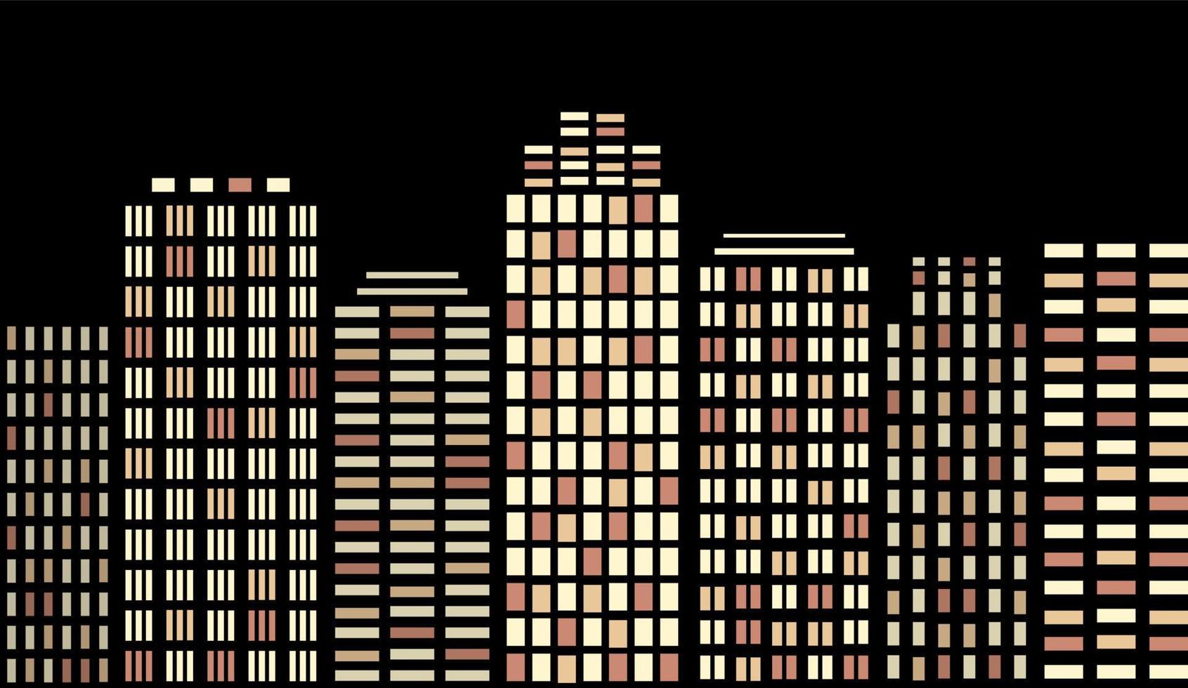 nachtstad, gloeiende hoogtepunten. nacht stad illustratie in cartoon-stijl op lichte achtergrond. vector illustratie ontwerp.
