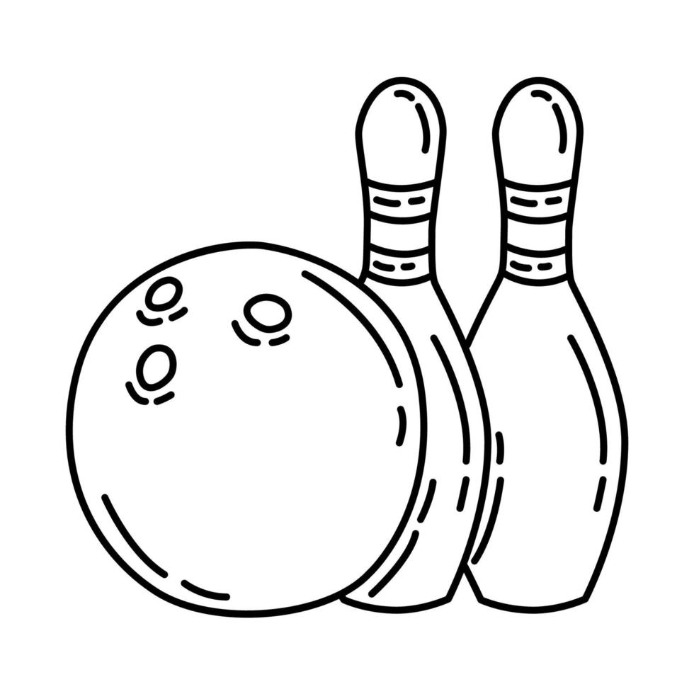 ga bowlen icoon. doodle hand getrokken of schets pictogramstijl. vector