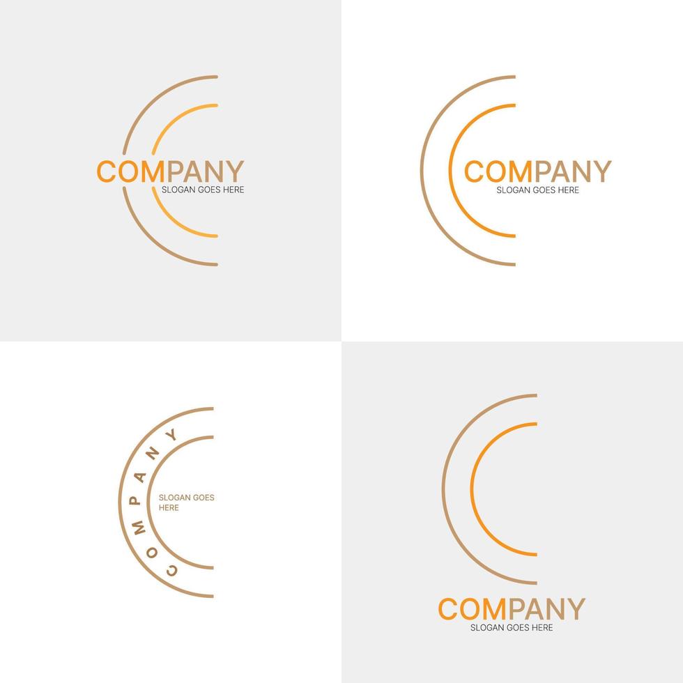 set van eerste letter c logo-ontwerpinspiratie met zachte color.vector illustrationprint vector
