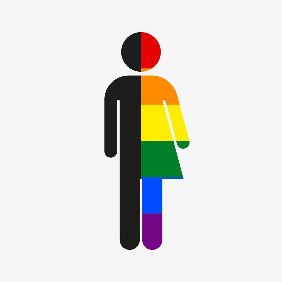 transgender pictogram vector. regenboog vlag. lhbt-gemeenschap. vector