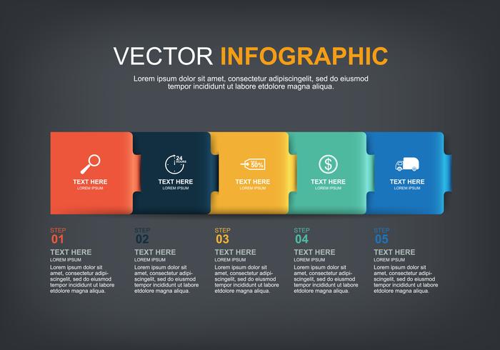 infographic elementenontwerp met 5 opties vector