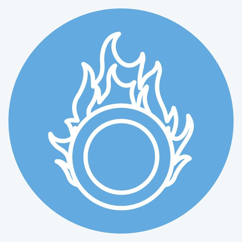 brand hoepel pictogram in trendy blauwe ogen stijl geïsoleerd op zachte blauwe achtergrond vector
