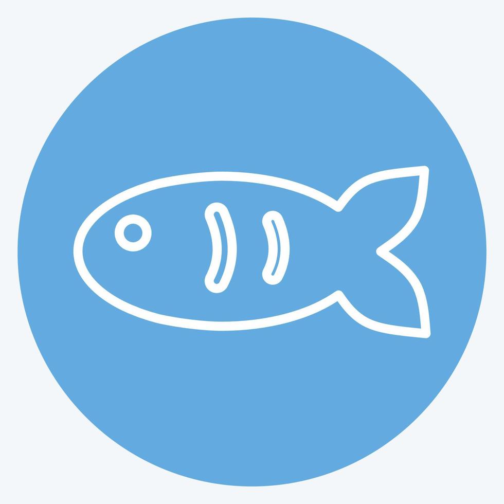 huisdier vis ik pictogram in trendy blauwe ogen stijl geïsoleerd op zachte blauwe achtergrond vector