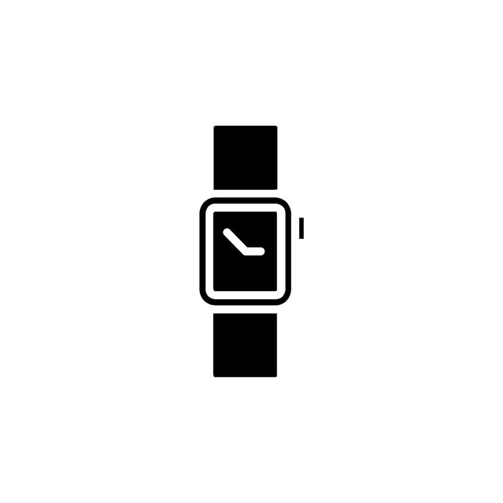 horloge, polshorloge, klok, tijd solide pictogram vector illustratie logo sjabloon. geschikt voor vele doeleinden.