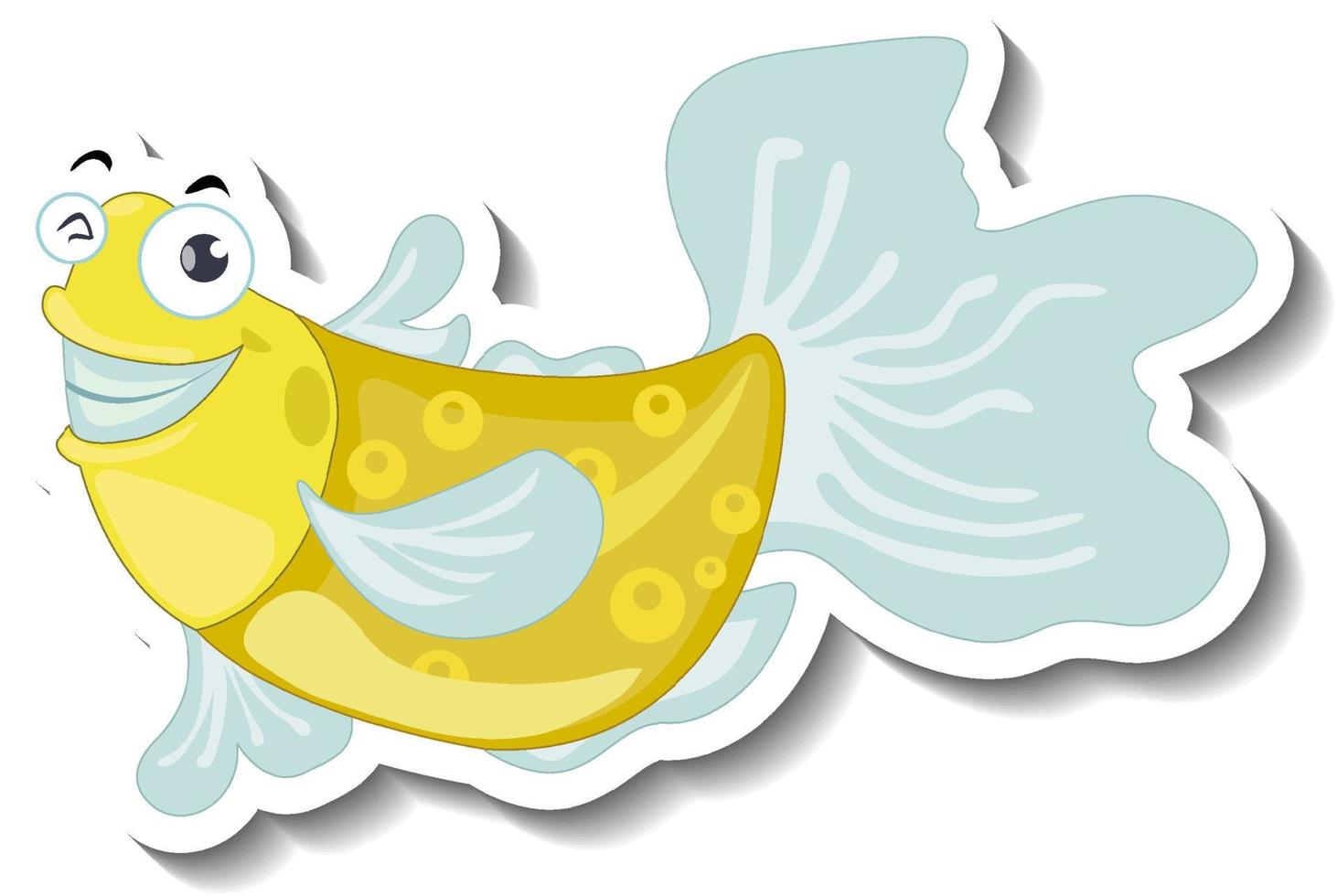 schattige vis zee dier cartoon sticker vector