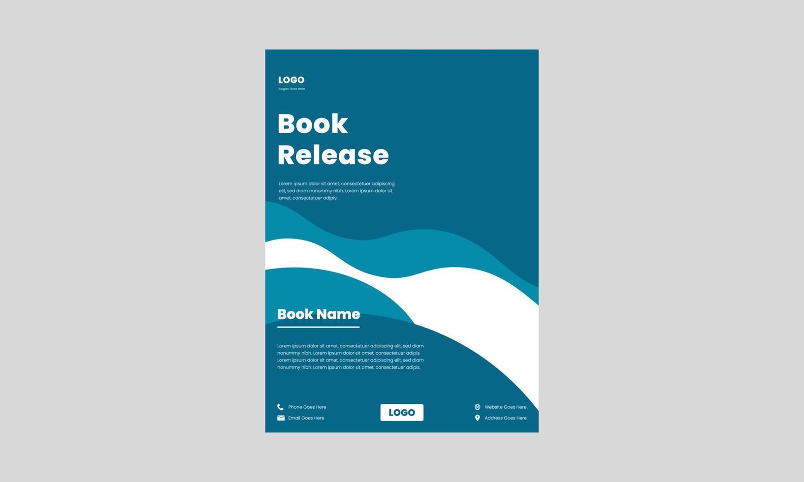 boek lancering flyer ontwerpsjabloon. boek release flyer, poster in blauwe kleur. boeklancering aankondiging dl flyer, flyer, posterontwerp. vector
