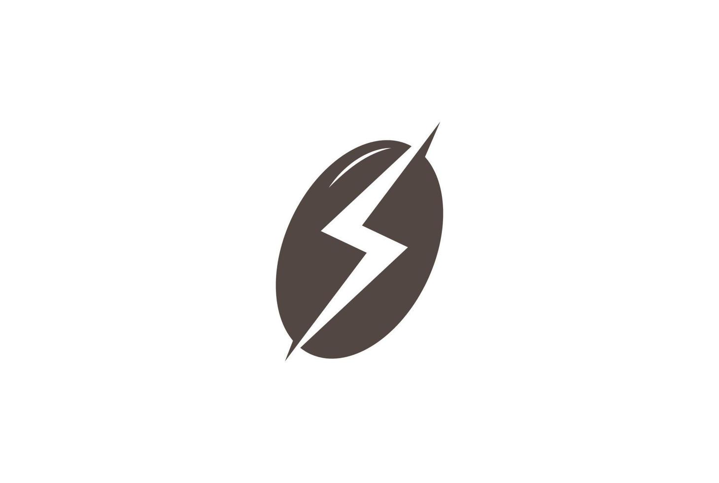 koffieboon met elektrisch licht power energie voor café bar winkel logo ontwerp vector