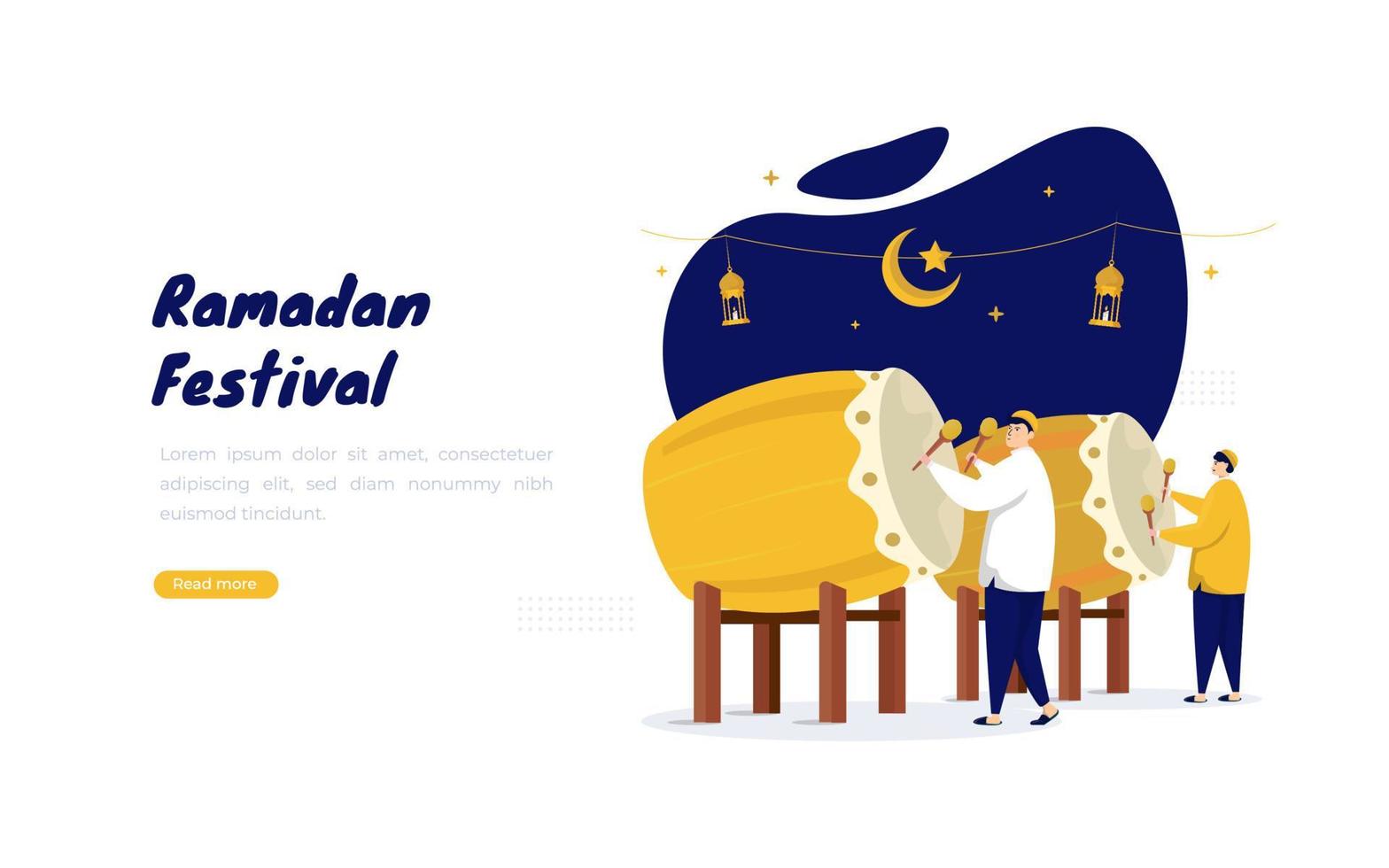 ramadan festivalconcept voor islamitische groeten post vector